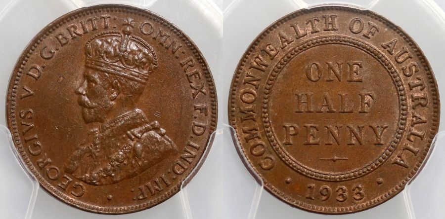 1933 Halfpenny MS 63 BN