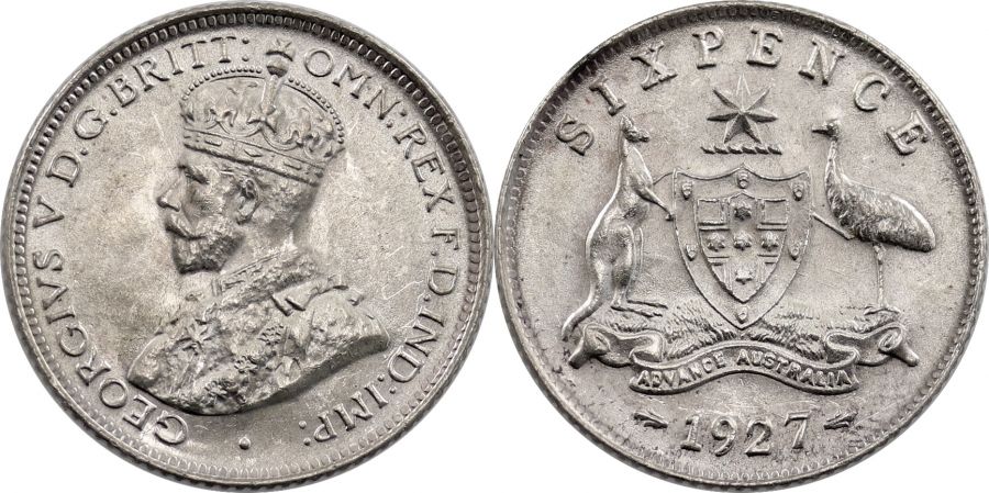 1927 Sixpence