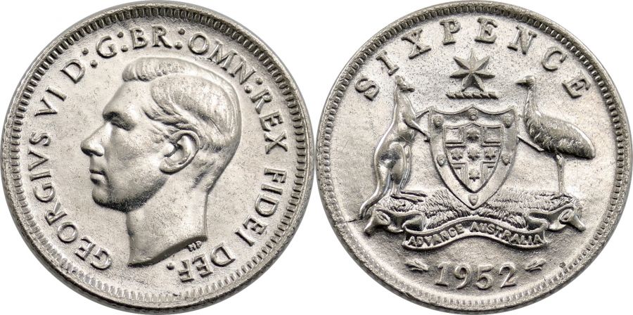 1952 Sixpence