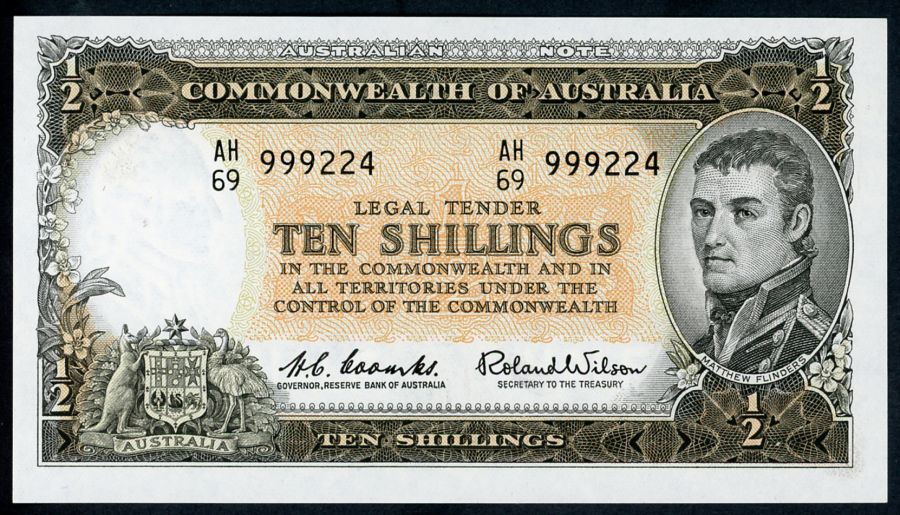 10/- 1961 AH/69 Last Prefix